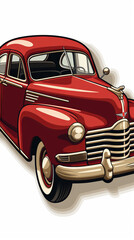 Classic Red Vintage Car Illustration

