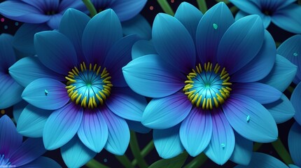Obraz premium Colorful dahlia glowing flower floral Clipart, high quality resolution, beautiful flowers, 3d design