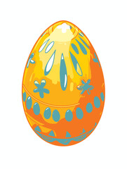 Vector cartoon Easter egg white background