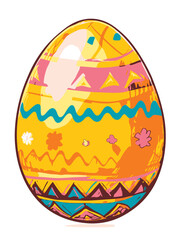 Vector cartoon Easter egg white background
