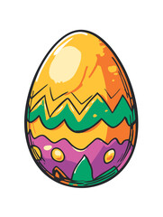 Vector cartoon Easter egg white background