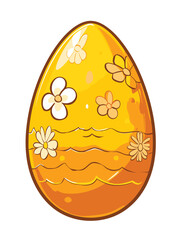 Vector cartoon Easter egg white background