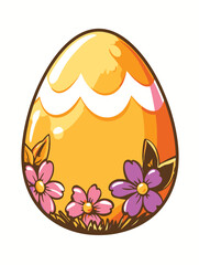 Vector cartoon Easter egg white background