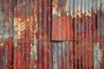 Corrugated rusty metal texture