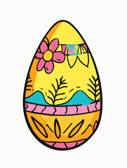 Vector cartoon Easter egg white background