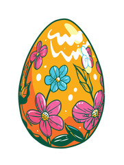 Vector cartoon Easter egg white background