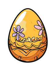 Vector cartoon Easter egg white background