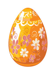 Vector cartoon Easter egg white background