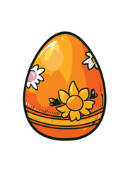 Vector cartoon Easter egg white background