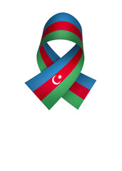 Azerbaijan flag element design national independence day banner ribbon png

