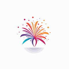 Fototapeta na wymiar Fireworks in cartoon, doodle style. Image for t shirt. Isolated 2d vector illustration in logo, icon, sketch style, Eps 10. AI Generative