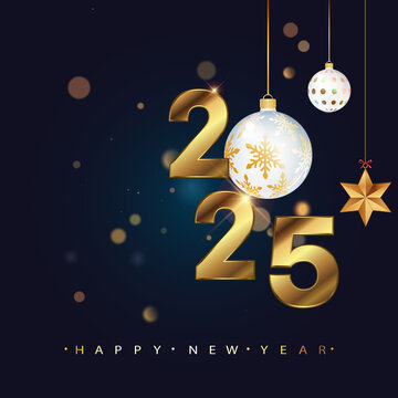 Happy new year 2025 background. 2025 logo text design. Design template celebration poster, banner, web site or greeting card for Happy New Year. Christmas decoration 2025 number