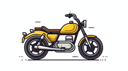 Fototapeta na wymiar Line Icon Motorcycle for Web, White Background.