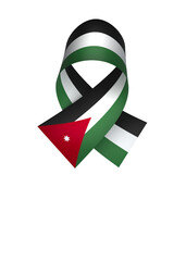 Jordan flag element design national independence day banner ribbon png
