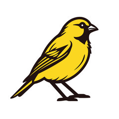 Simple Logo of a Canary, 2D Flat Vector Style.