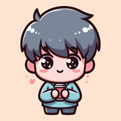 Free high quality design boy celebrate valentine day with holding love 