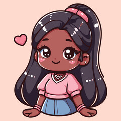 Free high quality design girl celebrate valentine day with holding love 