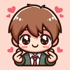 Free high quality design boy celebrate valentine day with holding love 