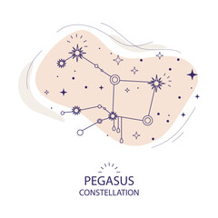 Abstract star constellation Pegasus vector image © alinart