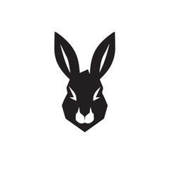 Simple Logo of a Hare, 2D Flat.