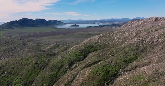 Panoramic view of Perris Reservoir