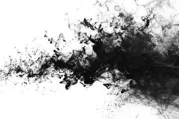 Abstract Black and white Acrylic color ink in water,  Ink blot. Abstract background, isolated...