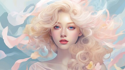 Beautiful young woman with Beautiful hair. Portrait of a beautiful girl with flying hair