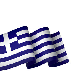 Greece flag element design national independence day banner ribbon png
