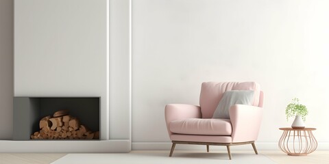 modern living room in pastel colors