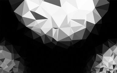 Light Silver, Gray vector low poly texture. Triangular geometric sample with gradient. Elegant pattern for a brand book.