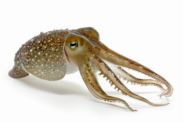 cuttlefish isolated on white background - obrazy, fototapety, plakaty