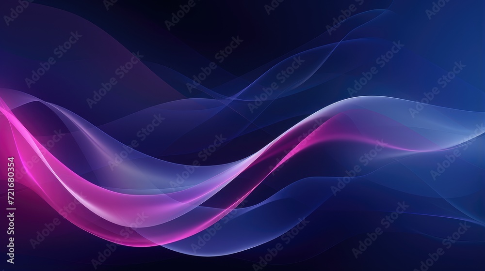 Wall mural vibrant purple waves abstract design - Wall murals