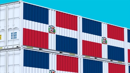 Dominican Republic logo The Flag of International Trade Emblem Logo and Flag on Metal Containers