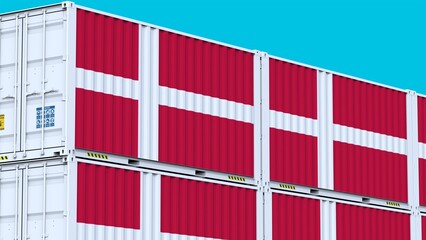 Denmark logo Proudly Representing Shipping Containers Displaying Logo and Flag