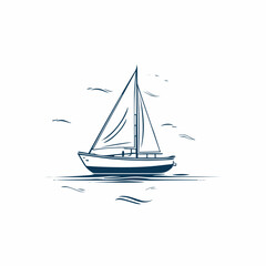 Boat in cartoon, doodle style. Image for t shirt. Isolated 2d vector illustration in logo, icon, sketch style, Eps 10. AI Generative