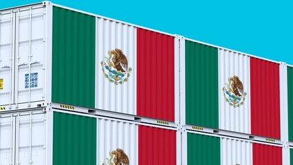 Mexico logo Metal boxes with the logo and flag