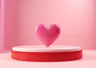 valentine background, floating heart shapes in a romantic environment podium for valentine / anniversary
