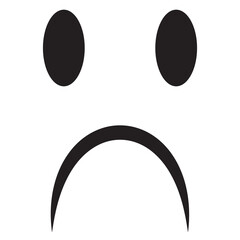 illustration of a sad face in black