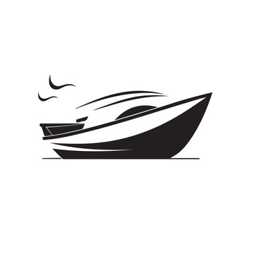 recommend clip art: Boat in cartoon, doodle style . Image for t shirt. Isolated 2d vector illustration in logo, icon, sketch style, Eps 10, black and white. AI Generative