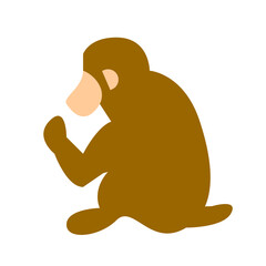 十二支、申、猿を表すカラースタイルのアイコン