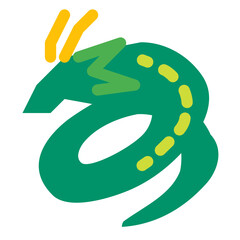 十二支、辰、竜、龍を表すカラースタイルのアイコン