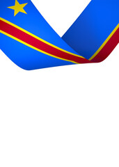 DR Congo flag element design national independence day banner ribbon png
