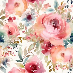 sweet roses watercolor style flowers background illustration