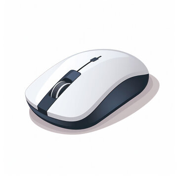 Modern White Wireless Computer Mouse on Black Background - Accessory of Efficient Communication Equipment