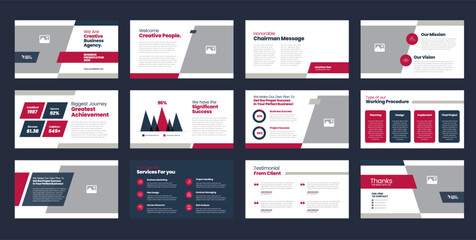 Business Presentation Brochure Guide Design or Pitch Deck Slide Template or Sales Guide Slider