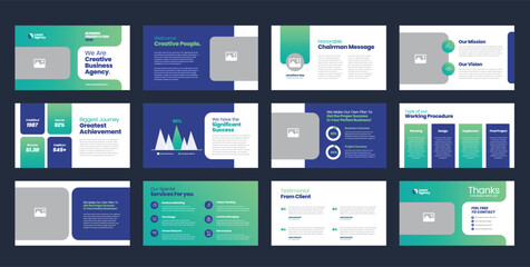Business Presentation Brochure Guide Design or Pitch Deck Slide Template or Sales Guide Slider
