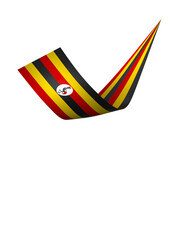 Uganda flag element design national independence day banner ribbon png
