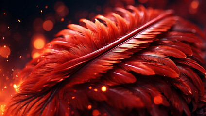 red feathers background