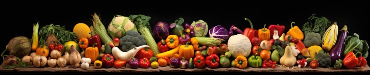 background of various variants of fresh vegetables