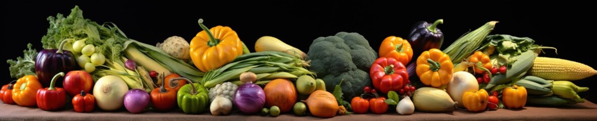 background of various variants of fresh vegetables